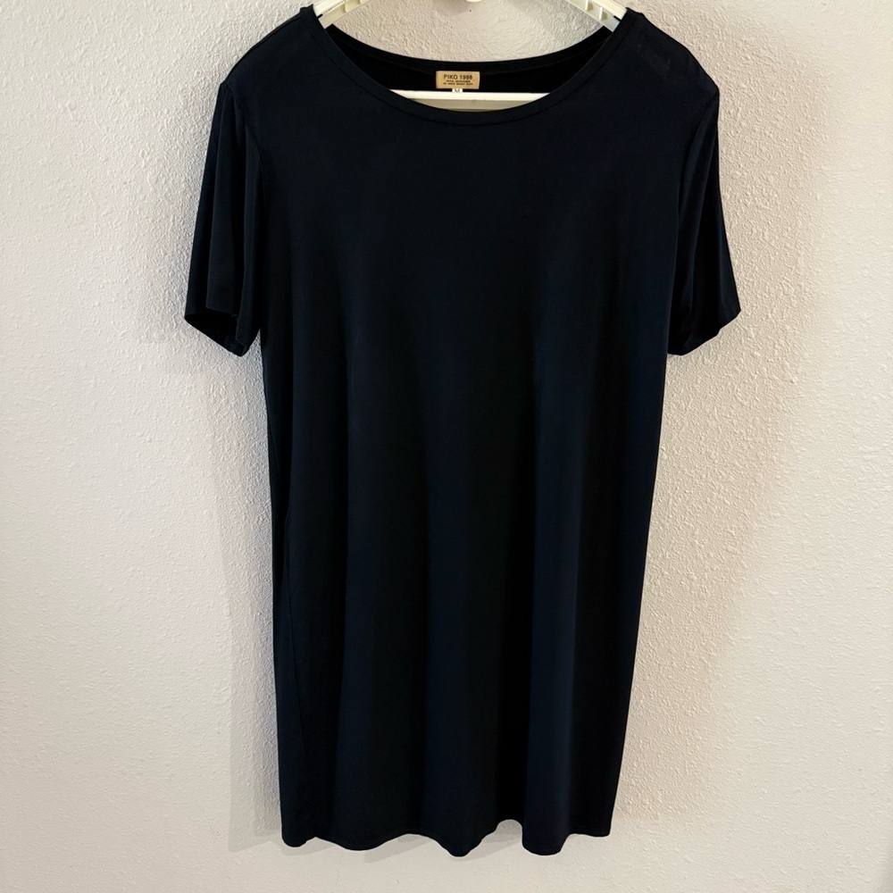 Piko 1988 T-shirt Dress Black Stretchy Short Sleeve Scoop Neck Women’s Size M